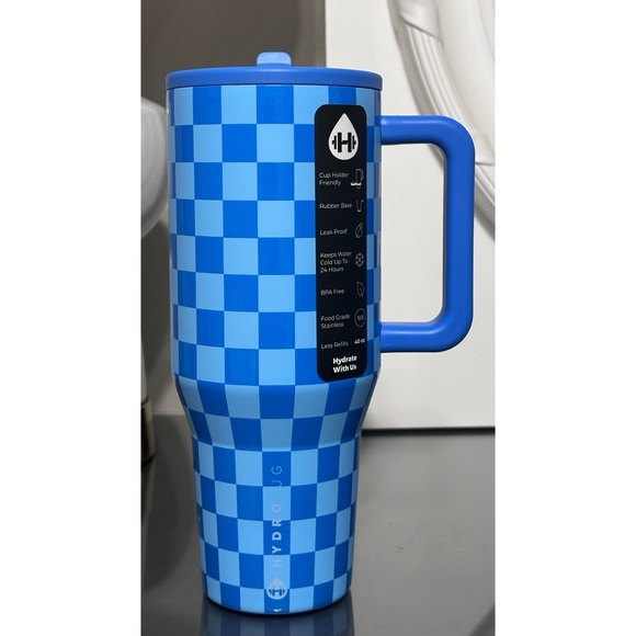 HydroJug Other - HydroJug 40oz Traveler, COBALT BLUE CHECKERS
